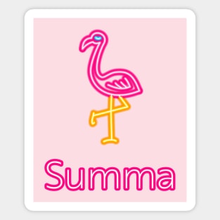 Pink Neon Flamingo Summa (Summer) Magnet